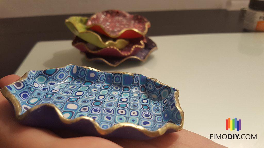 tutorial- polymer clay decorative blue jewelry dish