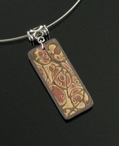 Polymer clay Mokume Gane necklace ideas