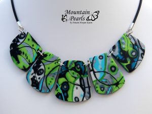 Polymer clay Mokume Gane necklace ideas