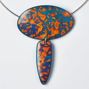 Polymer clay Mokume Gane necklace ideas