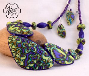 Polymer clay Mokume Gane necklace ideas