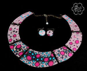 Polymer clay Mokume Gane necklace ideas