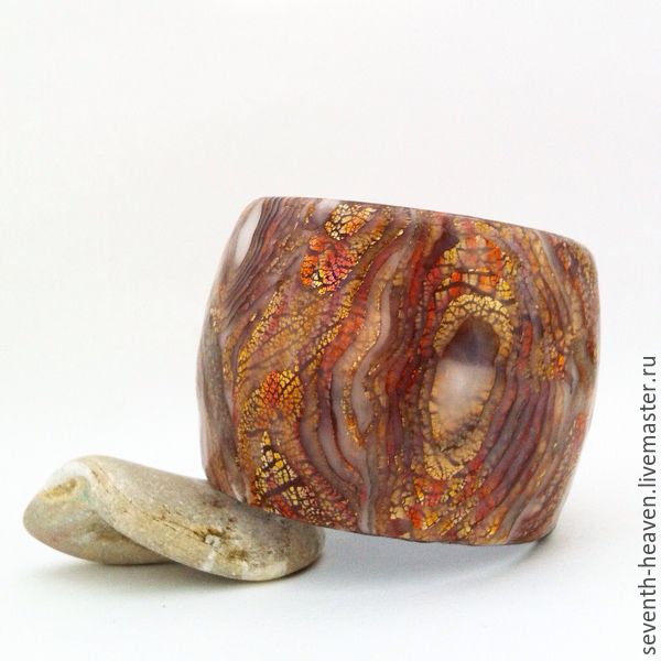 Wide Cuff bracelet Polymer clay bracelet Unique jewelry Mokume Gane clay Unique Galaxy Beige bracelet cuff Statement cuff bracelet Bangle