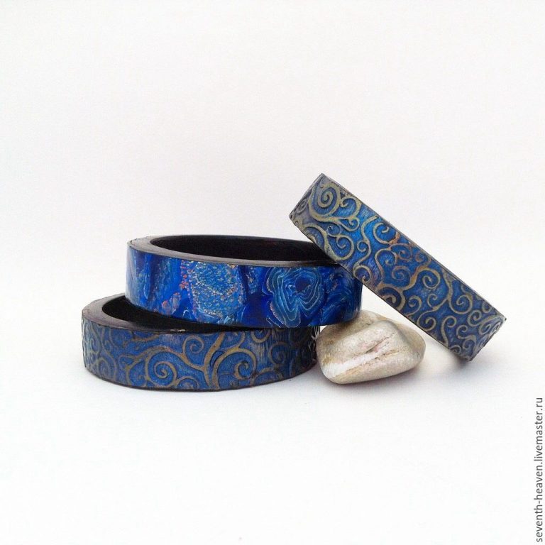 Polymer clay Mokume Gane bracelets ideas to do it yourself