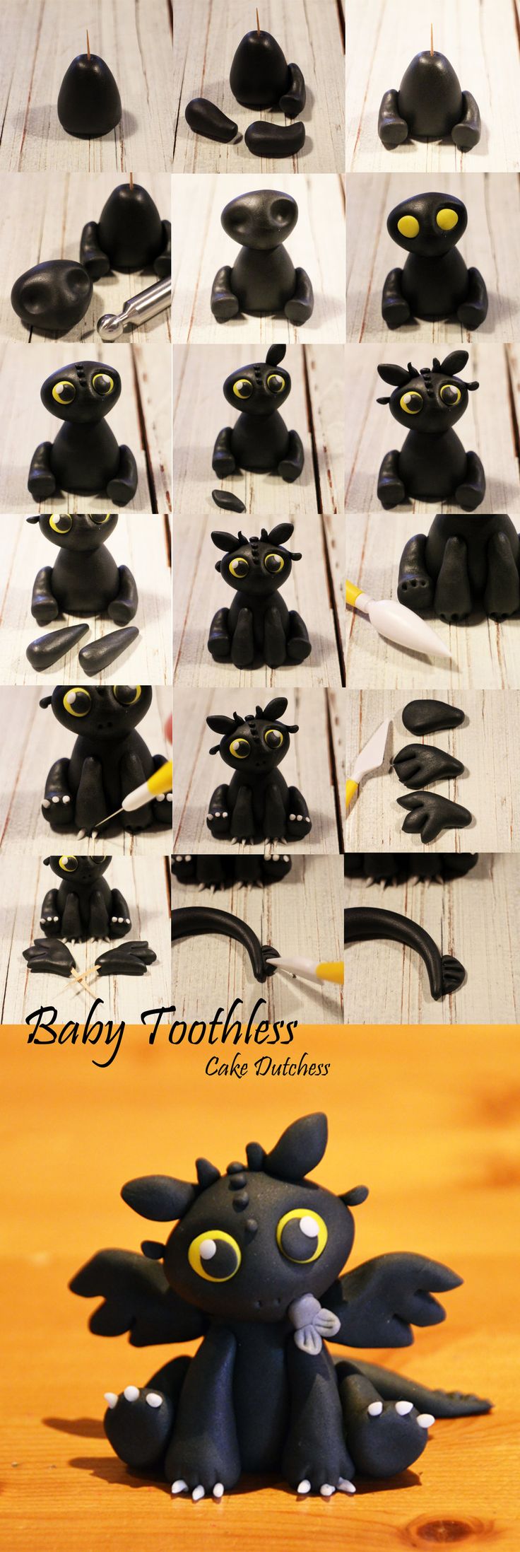 Polymer clay baby dragon tutorial