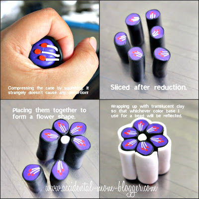 polymer clay purple flower cane tutorial - diy - do it yourself flower fimo step by step  - pasta modeling