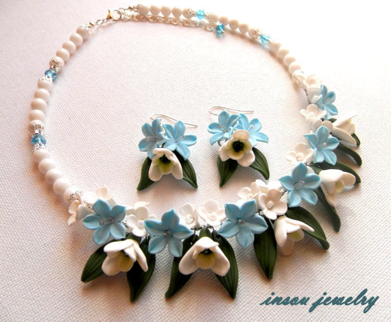 Choose an amazing handmade gift for a woman from 100 polymer clay flower jewelry