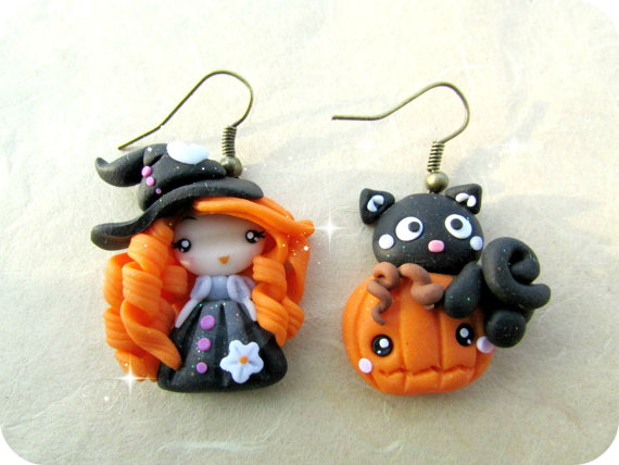 Polymer clay Halloween jewelry