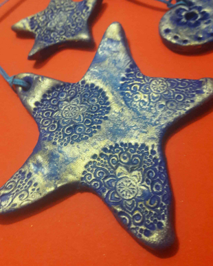 Polymer clay stars – Christmas tree ornaments
