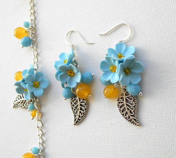 Choose an amazing handmade gift for a woman from 100 polymer clay flower jewelry