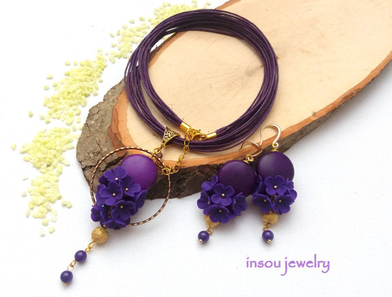 Choose an amazing handmade gift for a woman from 100 polymer clay flower jewelry