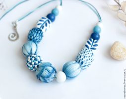 Check this Polymer clay white and blue necklace tutorial – DIY step by step, you might like it!