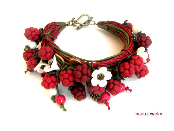 Choose an amazing handmade gift for a woman from 100 polymer clay flower jewelry