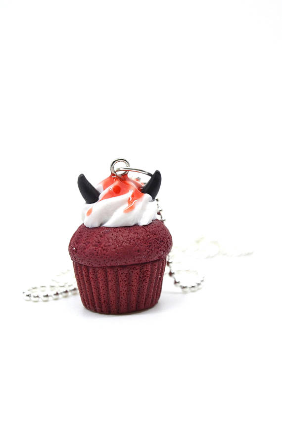 Polymer clay Halloween cupcake pendants