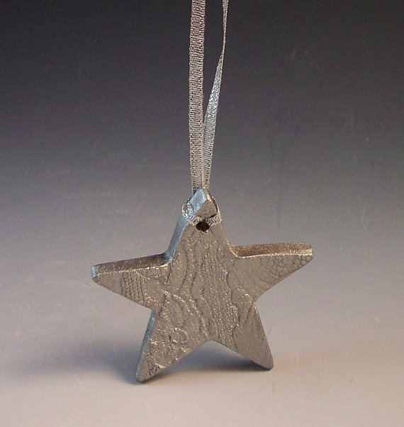 polymer clay stars Christmas tree ornaments - handmade - diy - fimo star