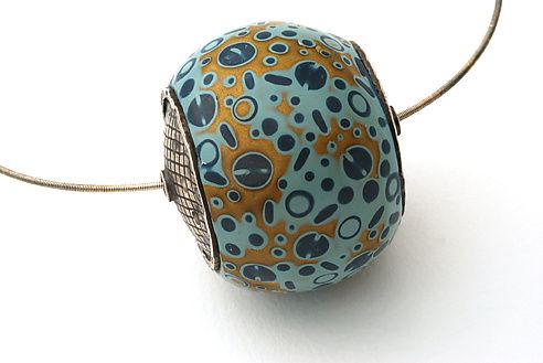 Polymer clay single bead necklace
