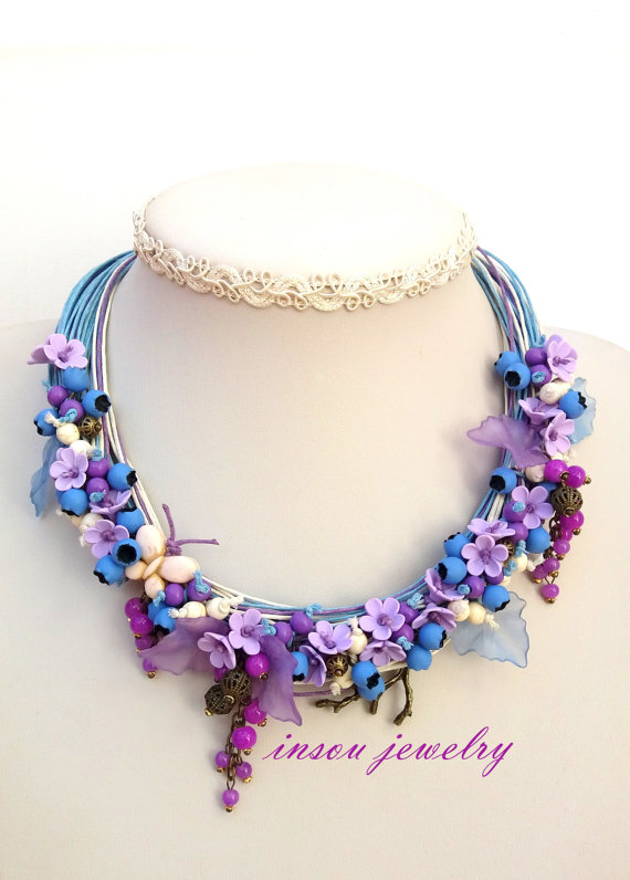 Choose an amazing handmade gift for a woman from 100 polymer clay flower jewelry