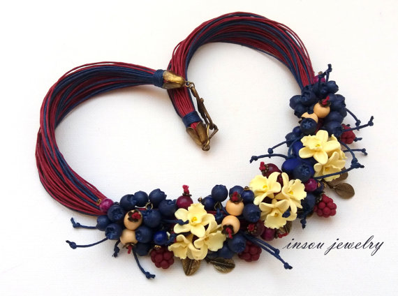 Choose an amazing handmade gift for a woman from 100 polymer clay flower jewelry