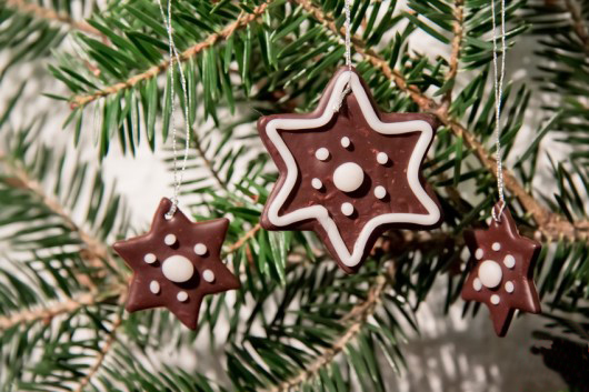 Polymer clay gingerbread star Christmas tree ornament