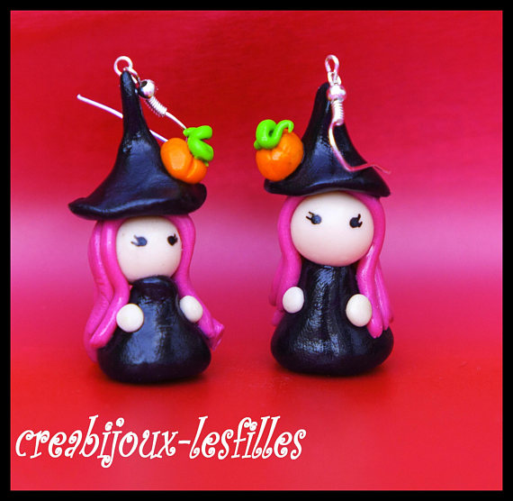 Halloween DIY: FIMO Clay Spider Ring and Pumpkin Earrings - Craftaholique