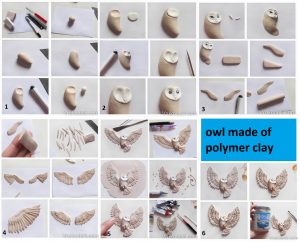 Polymer clay owl  - DIY step by step tutorial