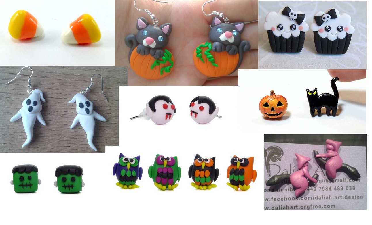 20 polymer clay Halloween earrings ideas