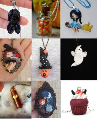 Polymer clay Halloween pendants and necklaces ideas