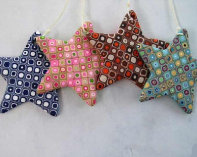 Polymer clay stars - Christmas tree ornaments