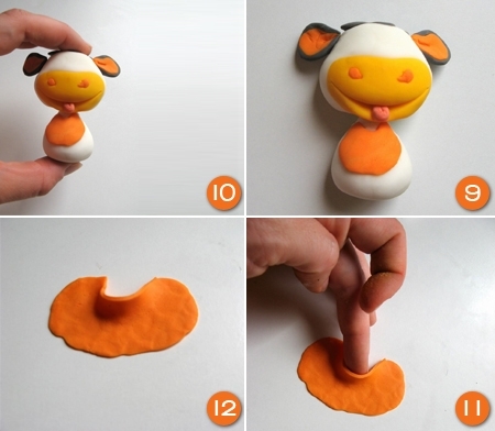 polymer clay funny caw tutorial diy cow step by step fimo cow clay figurine