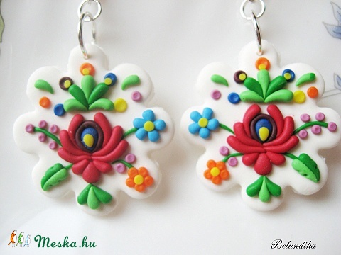 Polymer clay folk earrings