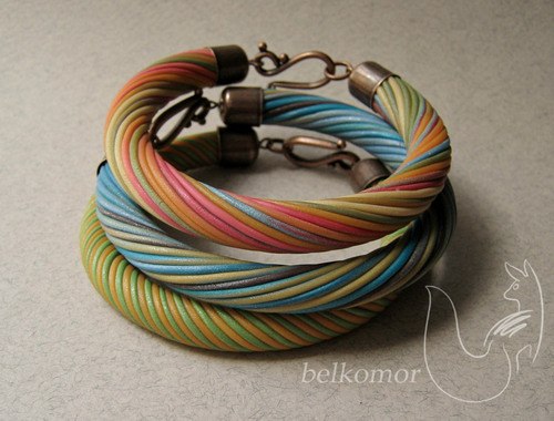 Polymer clay extruder twisted bracelet -DIY step by step tutorial