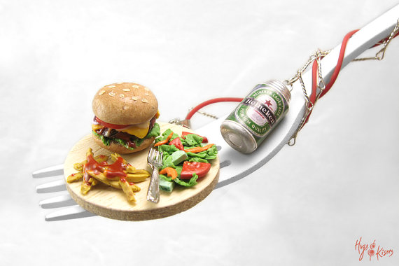 Polymer clay miniature food necklaces