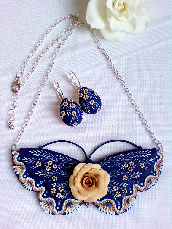 Adorable polymer clay applique jewelry