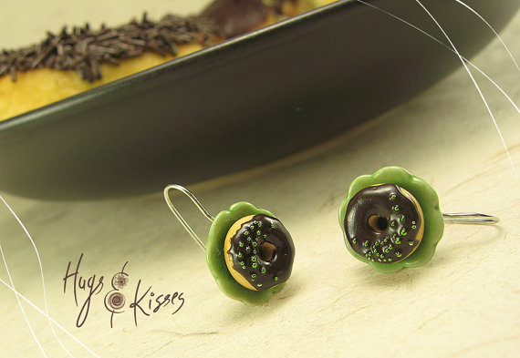 Polymer clay miniature food earrings