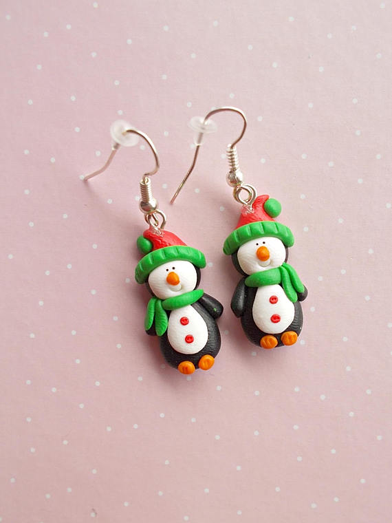 Polymer clay Christmas earrings ideas