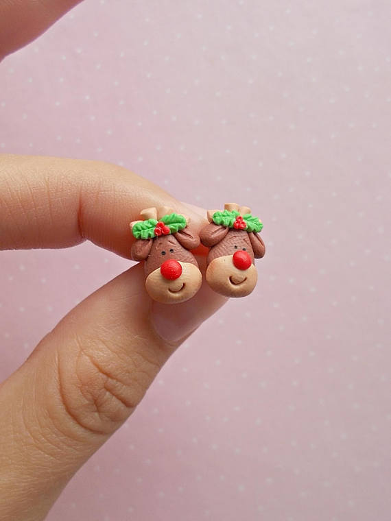 Christmas Earrings - Reindeer Earrings - Rudolph Earrings - Christmas Gift - Secret Santa Gift Ideas - Kids Earrings