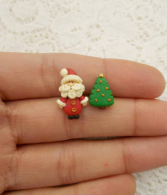 Polymer clay Christmas earrings ideas