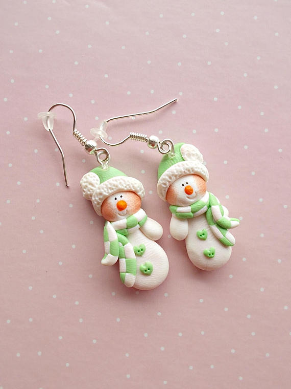 Polymer clay Christmas earrings ideas