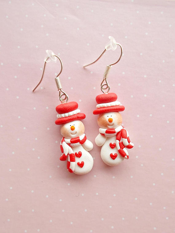 Polymer clay Christmas earrings ideas