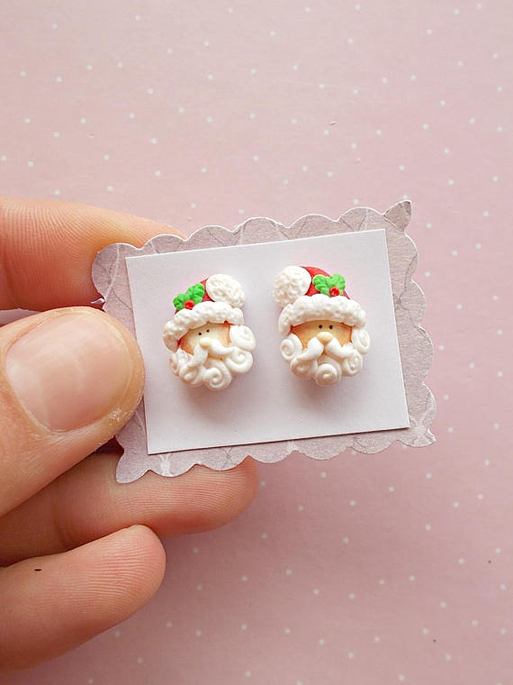 Polymer clay Christmas earrings ideas