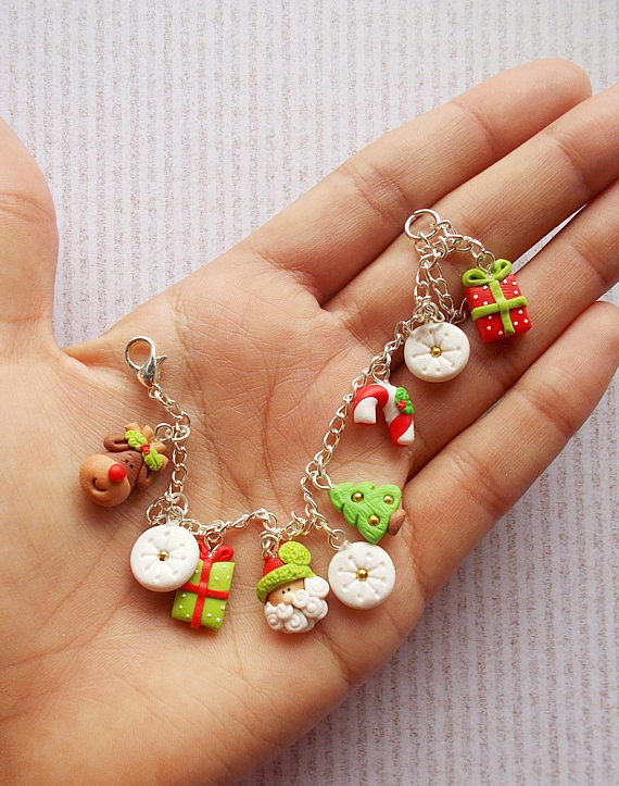 Polymer clay Christmas bracelets