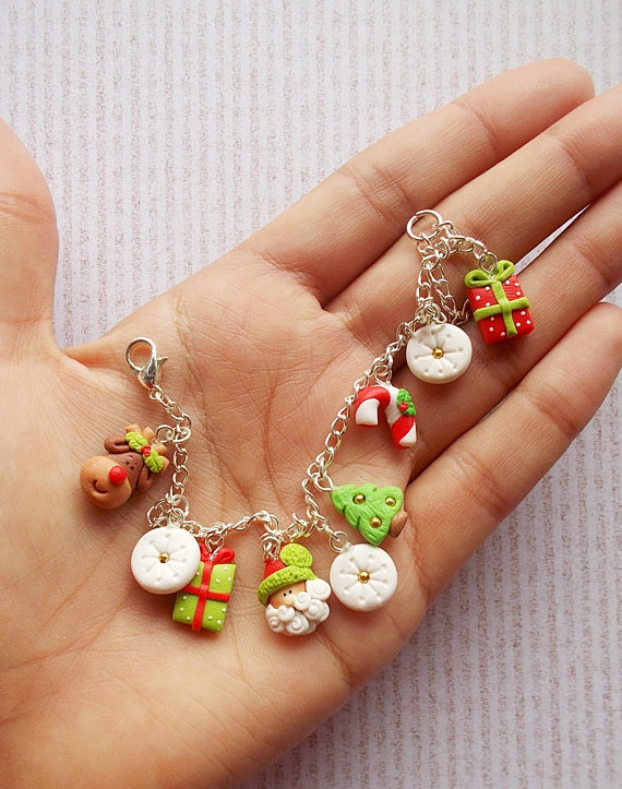 Polymer clay Christmas jewelry collection