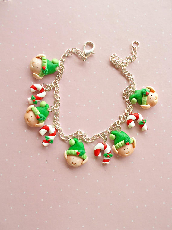 Polymer clay Christmas bracelets