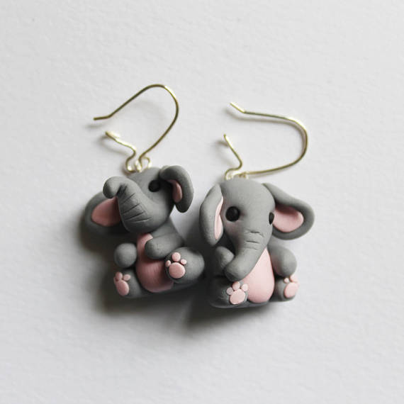 Polymer clay animals earrings