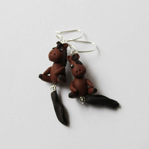 Polymer clay animals earrings