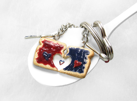 Polymer clay miniature food friendship set of 2