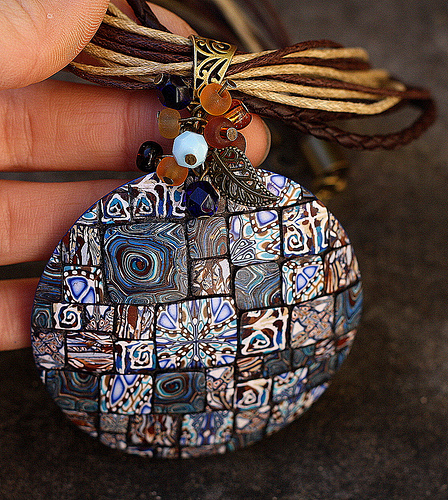 Amazing polymer clay round pendants