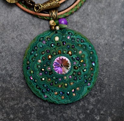 Amazing polymer clay round pendants