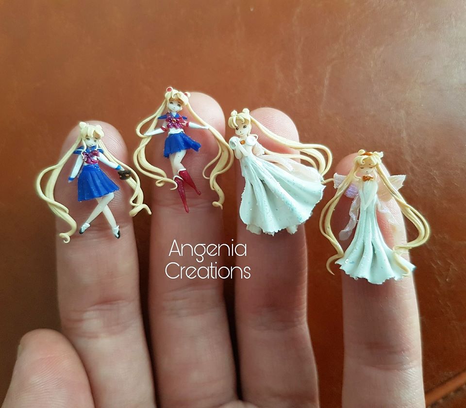 polymer clay miniature dolls -Mini Usagi - Polymer clay figurine doll