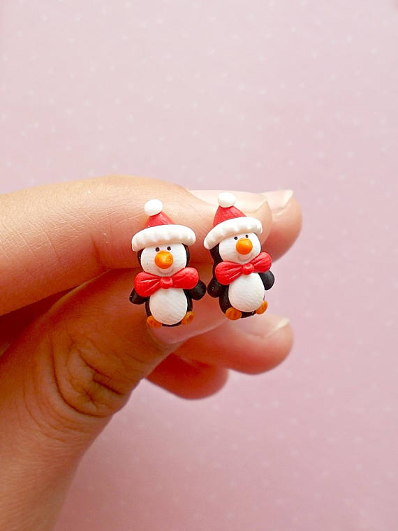 Polymer clay Christmas earrings ideas